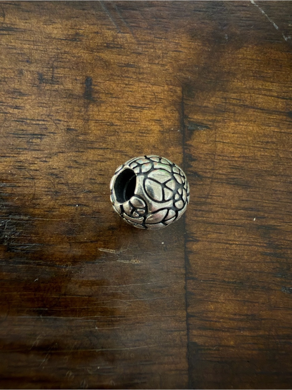 Pandora Bracelet Charm - Silver Peace Sign Bead